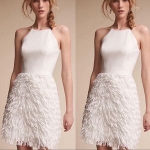 Aidan Mattox white fringe dress (slightly yellow on the top)